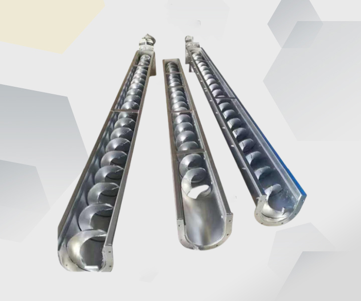 Wastewater shaftless screw conveyor
