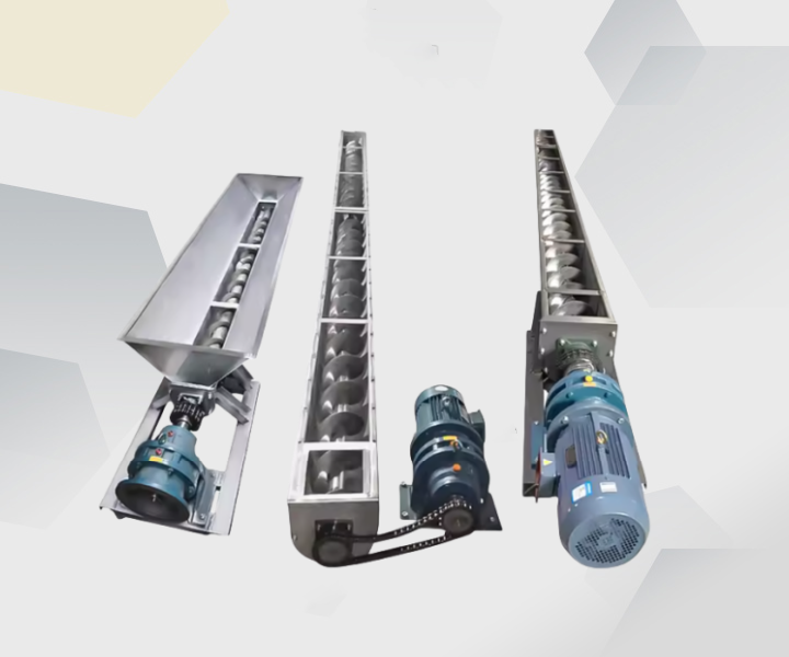 Biomass shaftless screw conveyor