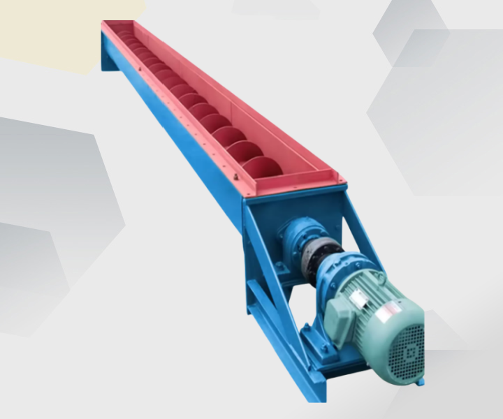 Inclined shaftless screw conveyor